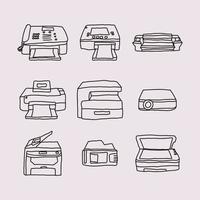 Set of Doodled Copiers vector