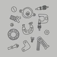 Doodled Engineer Elements vector