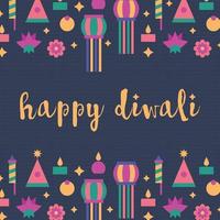 Happy Diwali Flat Illustration vector