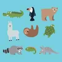 conjunto de animales coloridos vector