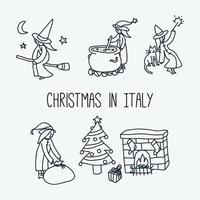 Christmas in Italy Doodles vector