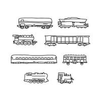 conjunto de diferentes tipos de trenes vector