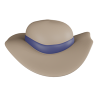 icono 3d de sombrero de playa, adecuado para usar como elemento adicional en sus diseños de afiches, pancartas y plantillas png