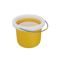 sand bucket 3d icon, suitable for use as an additional element in your poster, banner and template designs png