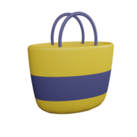 icono 3d de bolsa de playa, adecuado para ser utilizado como un elemento adicional en sus diseños de afiches, pancartas y plantillas png