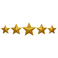 3d yellow three stars icon, suitable to be used as an additional element in your poster, banner and template designs png