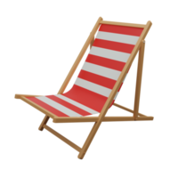 icono 3d de tumbona de playa, adecuado para usar como elemento adicional en sus diseños de afiches, pancartas y plantillas png