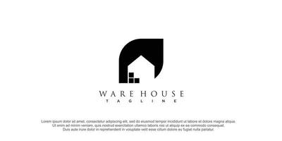 Warehouse logo design with creative design template vector