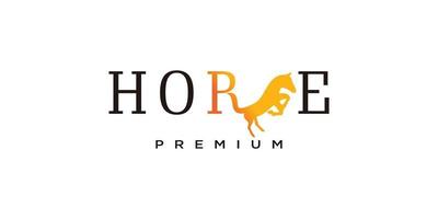 logotipo de caballo con vector premium de diseño creativo