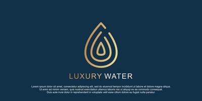 Luxury water logo design lineart icon vector