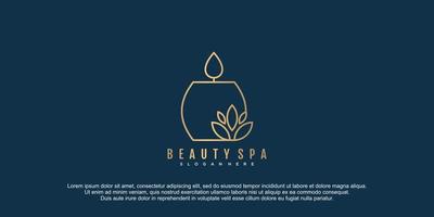 Beauty spa logo lineart design with gradient gold icon illustration vector