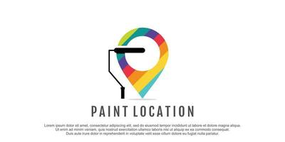 Painter location logo icon illustration vector