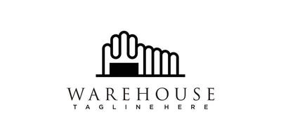 Warehouse logo design with creative design template vector