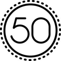 line icon for fifty vector