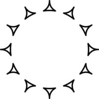 Round sun with sun rays, illustration, vector on white background.