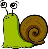 Very sad snail, illustration, vector on a white background.