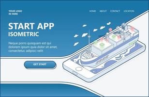 Illustration of application launch on smartphone Suitable for landing page, flyers, Infographics, And Other Graphic Related Assets-vector vector
