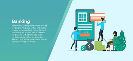 Illustration of withdrawing money with mobile ATM Suitable for landing page, flyers, Infographics, And Other Graphic Related Assets-vector vector