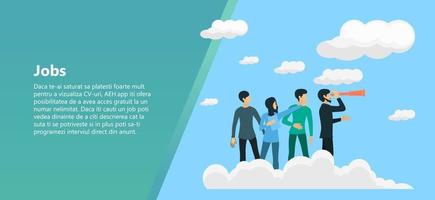 Illustration of a team of workers looking for a business solution Suitable for landing page, flyers, Infographics, And Other Graphic Related Assets-vector vector