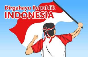 IIllustration from the celebration of the Republic of Indonesia Suitable for landing page, flyers, Infographics, And Other Graphic Related Assets-vector vector