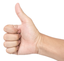 Hand showing thumbs up sign isolated png