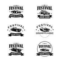 Festival grand classic logo vector. vector