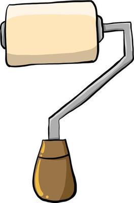 Paint roller, illustration, vector on white background.