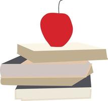 Apple on boxes, illustration, vector on white background.