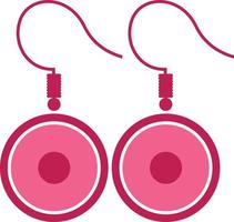 Pink earrings, illustration, vector on white background.