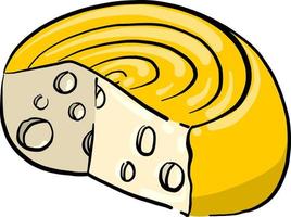 Hard cheese , illustration, vector on white background