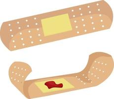 Two bandaids, illustration, vector on white background