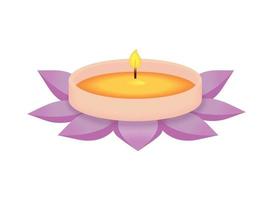lotus with candle vector