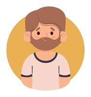 bearded man avatar vector