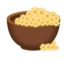 bowl with flowers vector