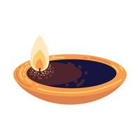 diya lamp light vector