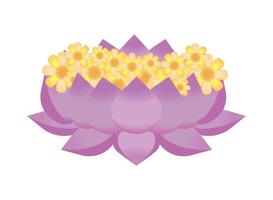 icono de flores de loto vector