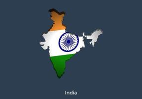 bandera india diseño de estilo de corte de papel de la bandera mundial oficial. apto para pancarta, fondo, afiche, plantilla de aniversario, festividad festiva, día independiente. pasos vectoriales 10 vector