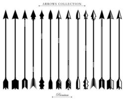 Arrows icon set for border vintage design. Classic ornate element vector. Vintage feather of arrows collection. Vector eps 10.