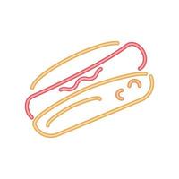 hot dog neon food vector