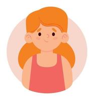 girl with hair red avatar vector