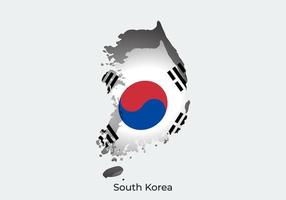 bandera de corea del sur. diseño de estilo de corte de papel de la bandera mundial oficial. concepto de mapa. apto para pancarta, fondo, afiche, plantilla de aniversario, festividad festiva, día independiente. pasos vectoriales 10 vector