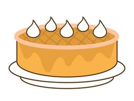 pumpkin cake with cream vector