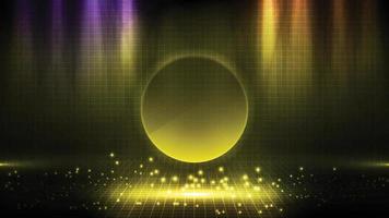 abstract futuristic yellow background of stage arena stadium and neon circle stage background vector