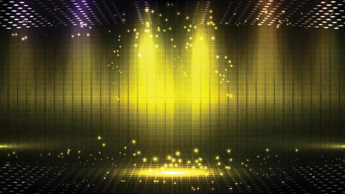 abstract futuristic yellow background of empty stage arena stadium spotlgiht stage background