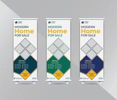 Simple and modern home for sale roll up banner template vector