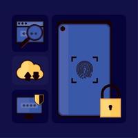 cyber security, icon pack vector