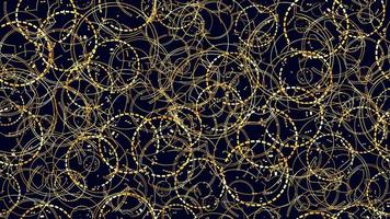 Modern seamless geometric pattern of digital golden rings with different sizes. Vector illustration.