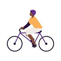 happy guy riding a bike vector