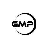 GMP letter logo design in illustration. Vector logo, calligraphy designs for logo, Poster, Invitation, etc.