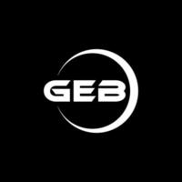 GEB letter logo design in illustration. Vector logo, calligraphy designs for logo, Poster, Invitation, etc.